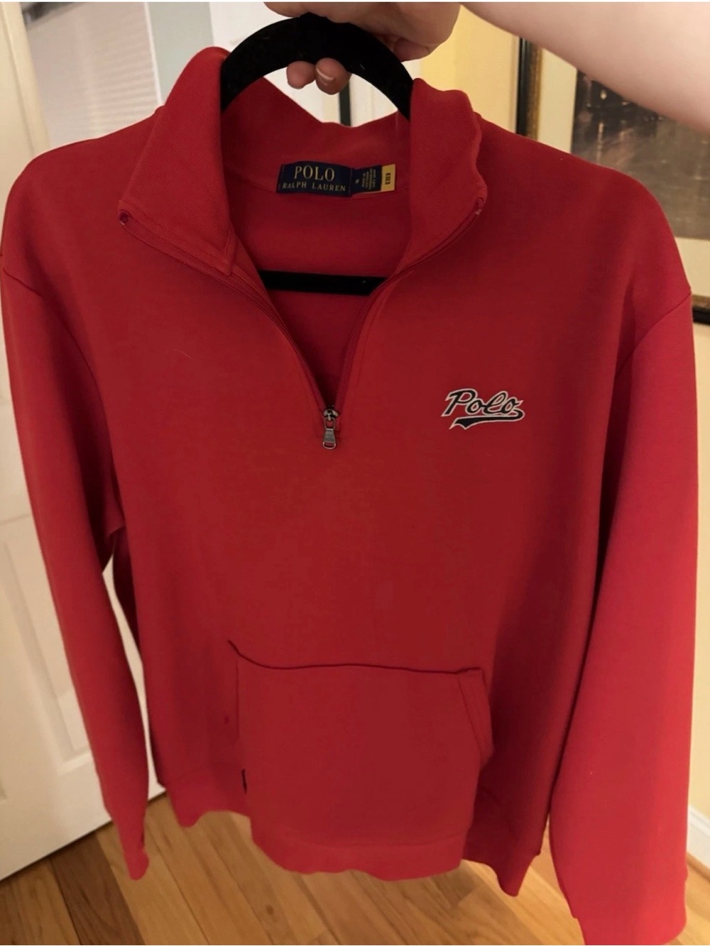Polo by Ralph Lauren Men’s Red Half-Zip Sweatshirt